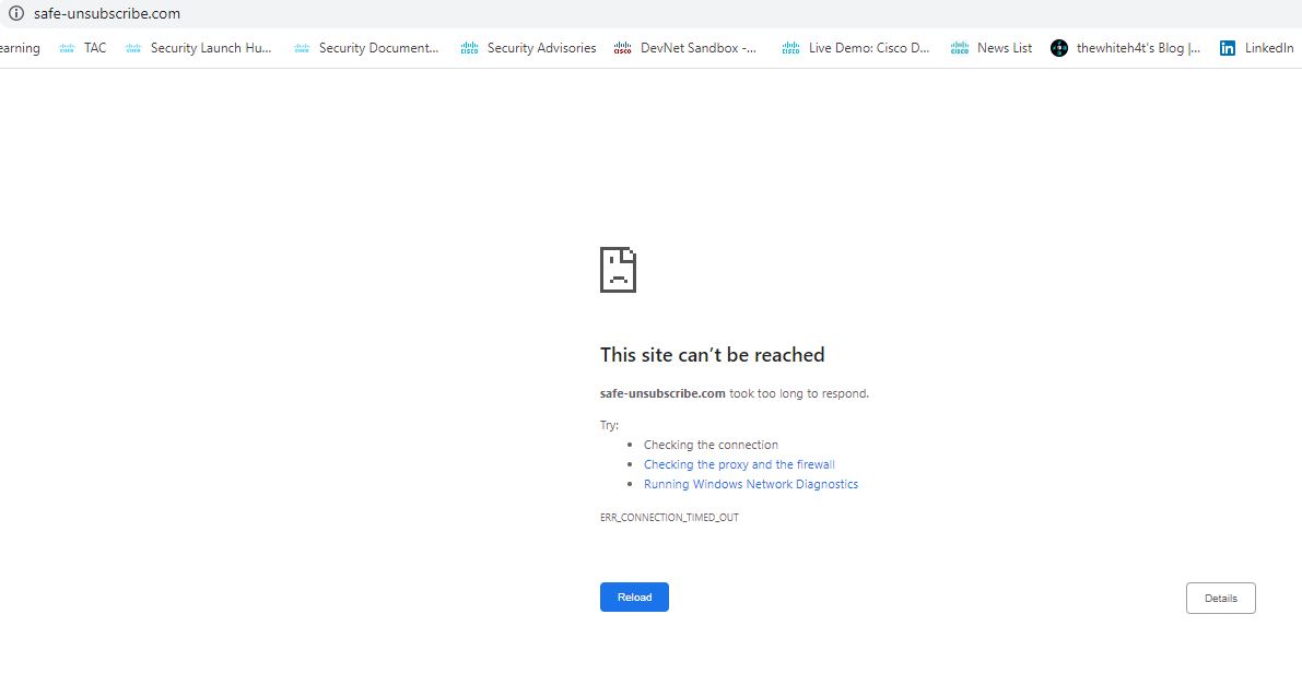 Solved: Ironport C190 504 gateway time-out for Safe Unsubscribe Links ...