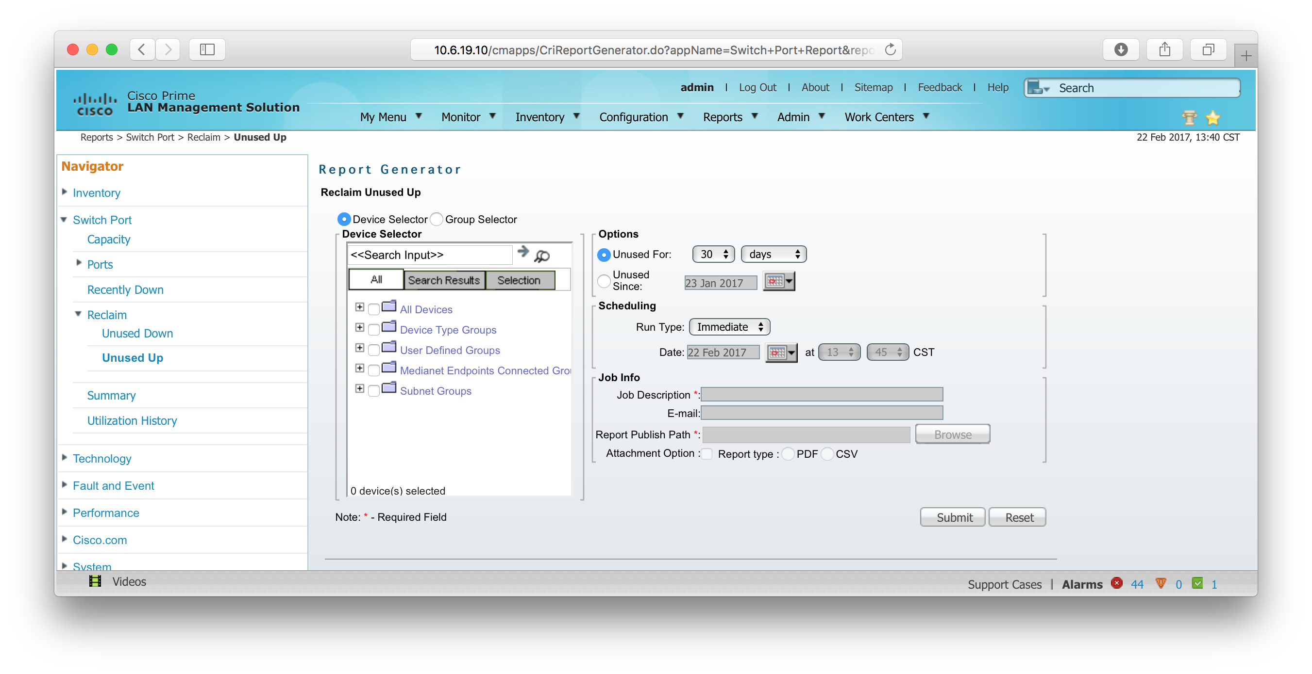 Prime Infrastructure 3.1 Unused Ports Report - Cisco Community