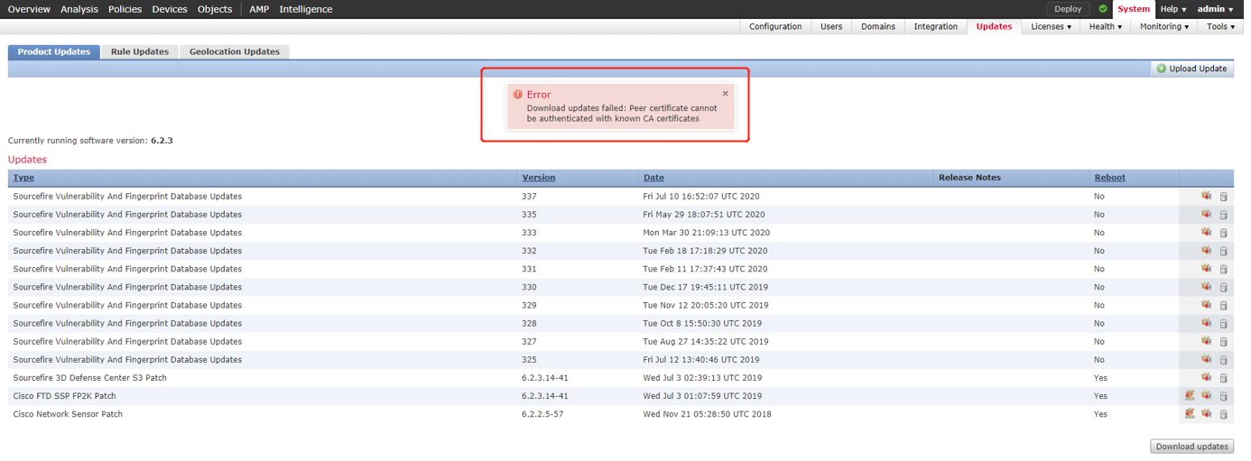 已解决: FMC Download Updates Failed Cisco Community