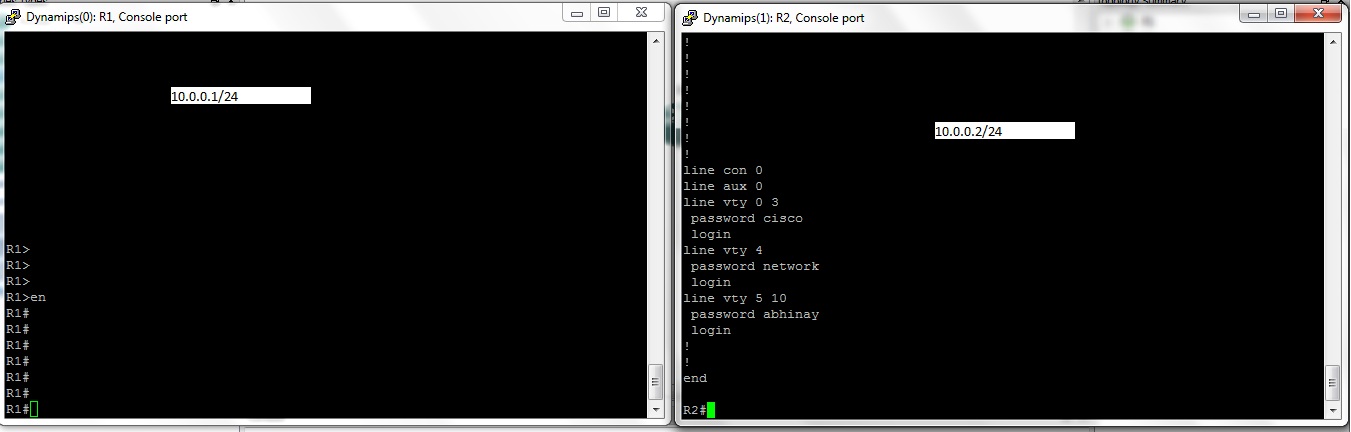 Solved: Telnet to direct 5 10 vty line from R1 to R2? - Cisco Community