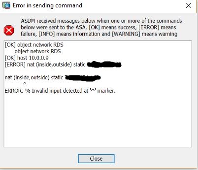 Solved: Invalid input detected at marker when issuing NAT command - Cisco  Community
