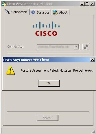 posture assessment failed cisco anyconnect mac