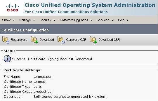 generate rsa key 2048 Cisco Certifi Uploading Community CCMAdmin   Web GUI  CUCM