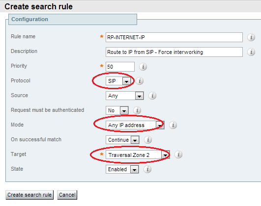 Search rule configuration to force interworking.png