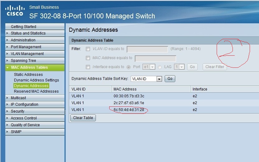 Request switch mac address table from mib - Cisco Community