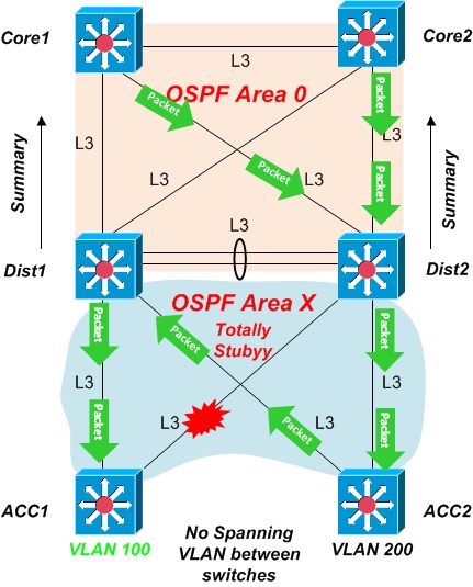 What OSPF Area Should the Distribution Link Be In? Routed Access - Cisco  Community