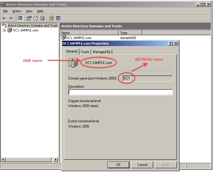 Отличие netbios от dns имени