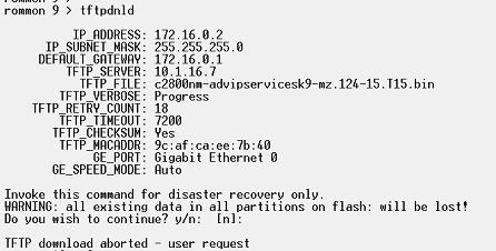 compressed image checksum is incorrect / TFTP download aborted