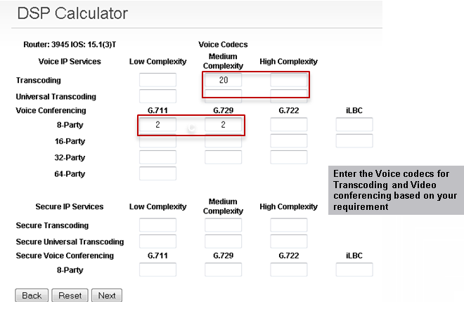 DSP Calculation for TDM Voice Service and Video Conferencing - Cisco  Community