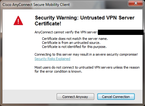 certificate validation failure cisco anyconnect