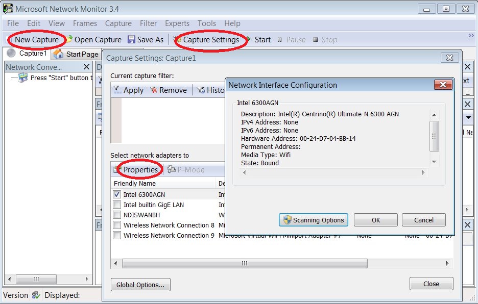 Wireless Sniffing In Windows 7 With Netmon 3 4 Deprecated Cisco Community