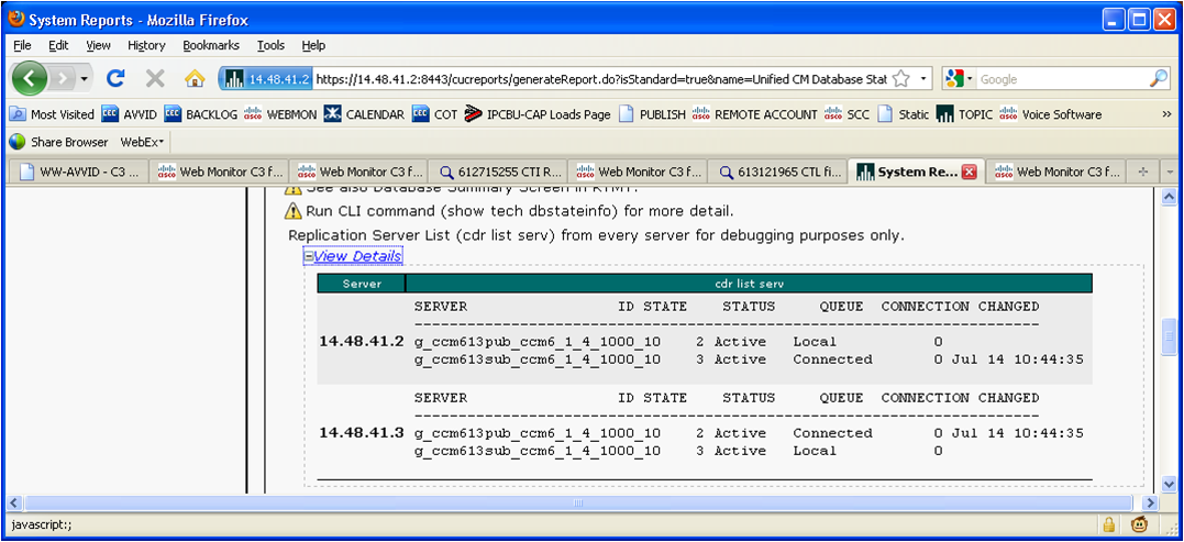 cisco cucm 8.6 database repair command