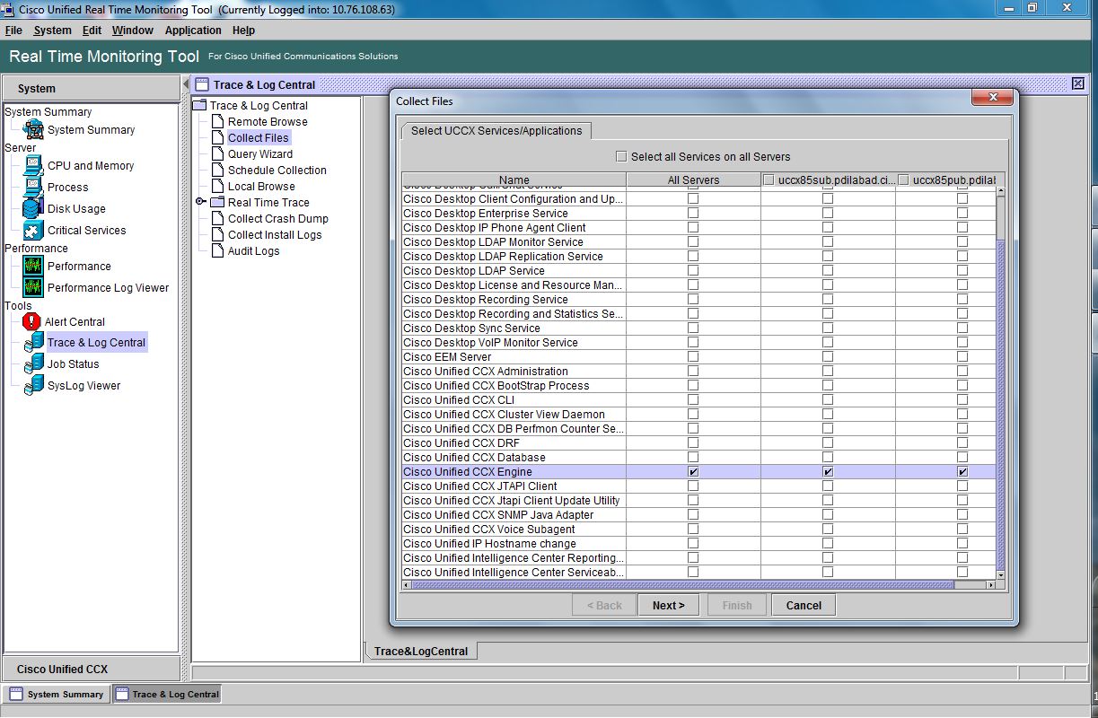 cisco uccx rtmt