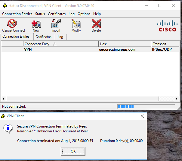 cisco vpn client download windows 7 doesnt work