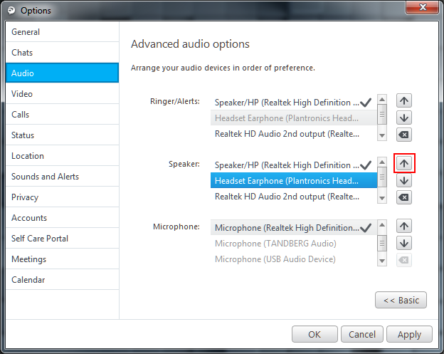 Jabber for Windows Audio Setting Method 4