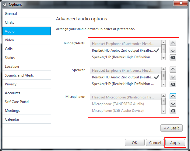 Jabber for Windows Audio Setting Method 5