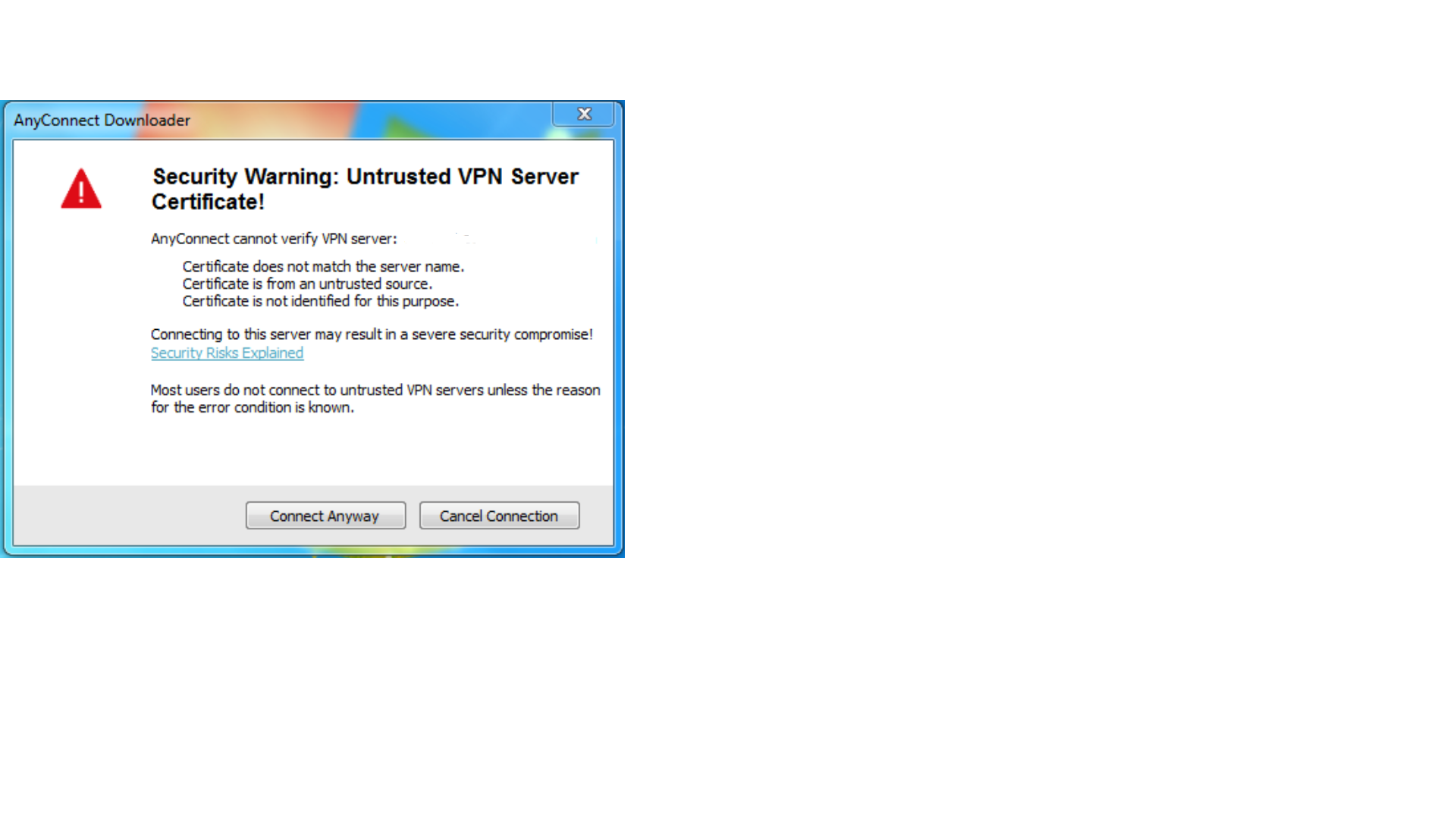 Solved: Anyconnect "Untrusted Vpn server certificate - Cisco Community