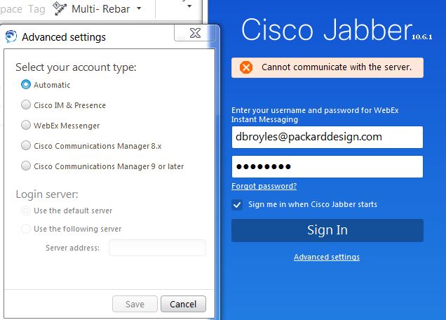 Solved: Jabber 10.6.1 - Cannot communicate with the server - Cisco Community
