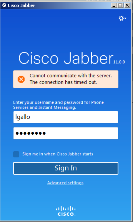 Troubleshooting: Jabber cannot communicate with the server when using MRA  via Expressway - Cisco Community