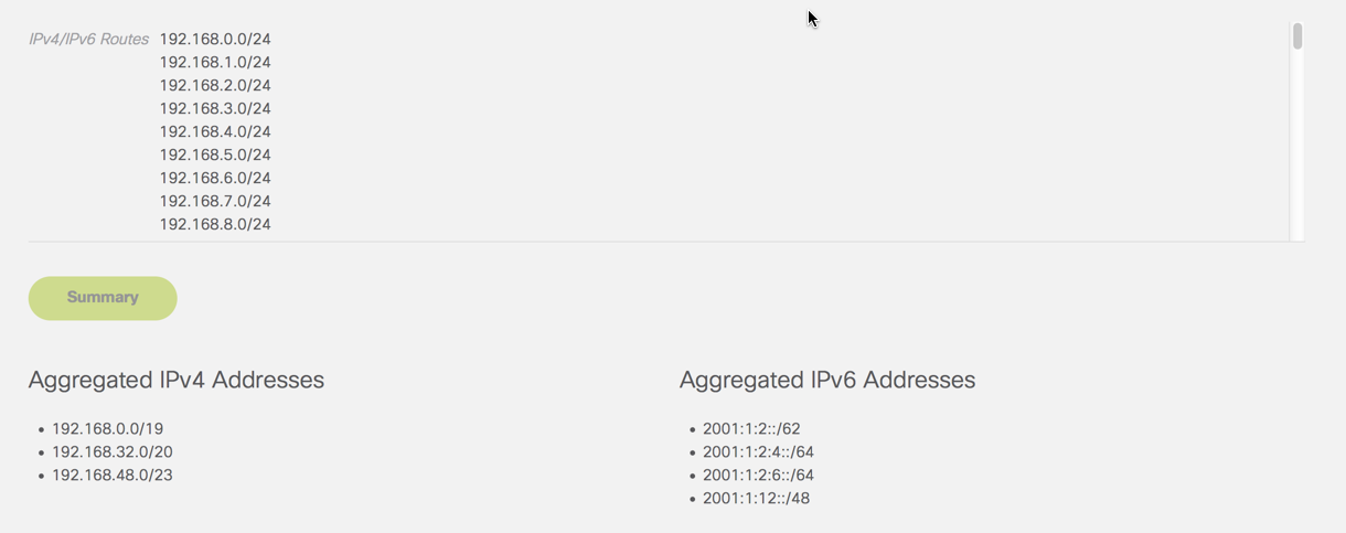 Route Summary Tool - Cisco Community