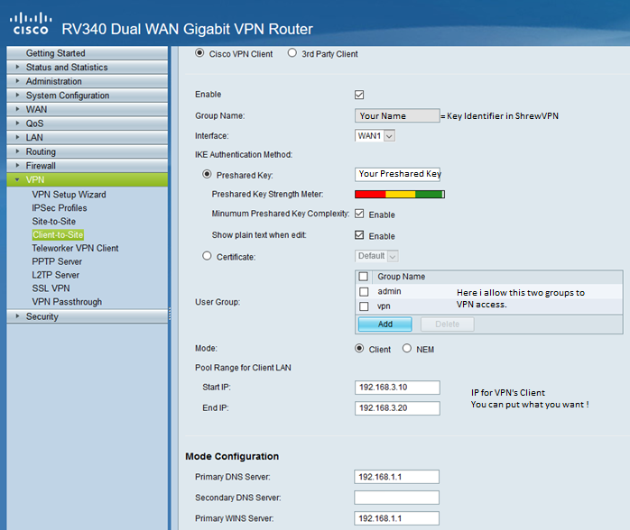 cisco rv345 vpn easyvpn