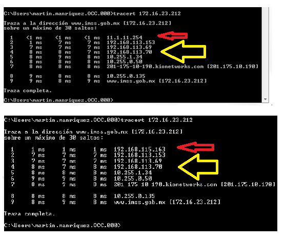 tracert has different first IP path to same destination - Cisco Community