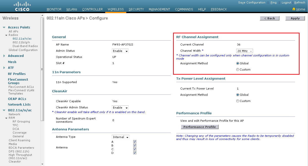 AP の利用チャネルの確認方法 - Cisco Community