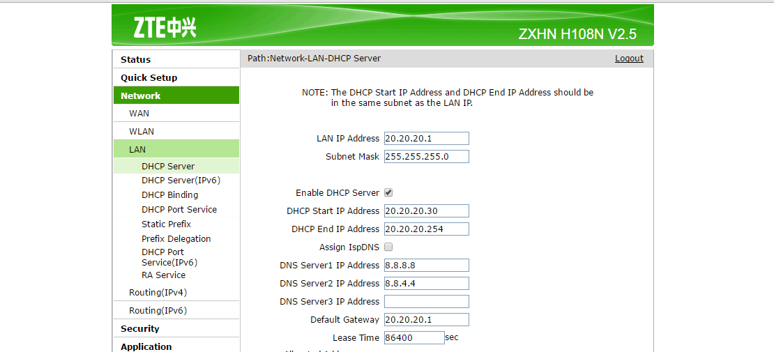 Connect Cisco 1941 to ZTE ZXHN H108N for internet access - Cisco Community