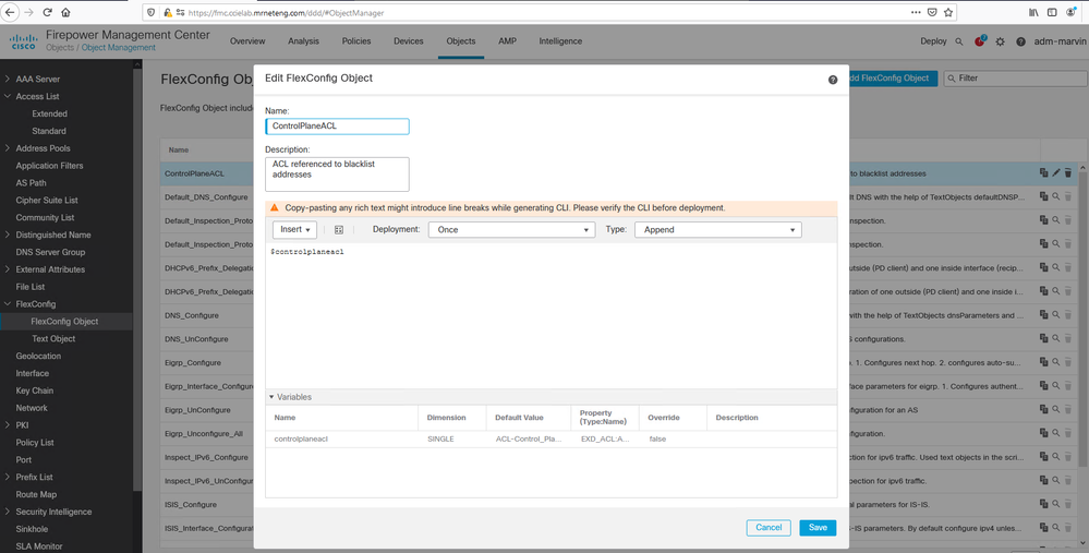 Flexconfig variable