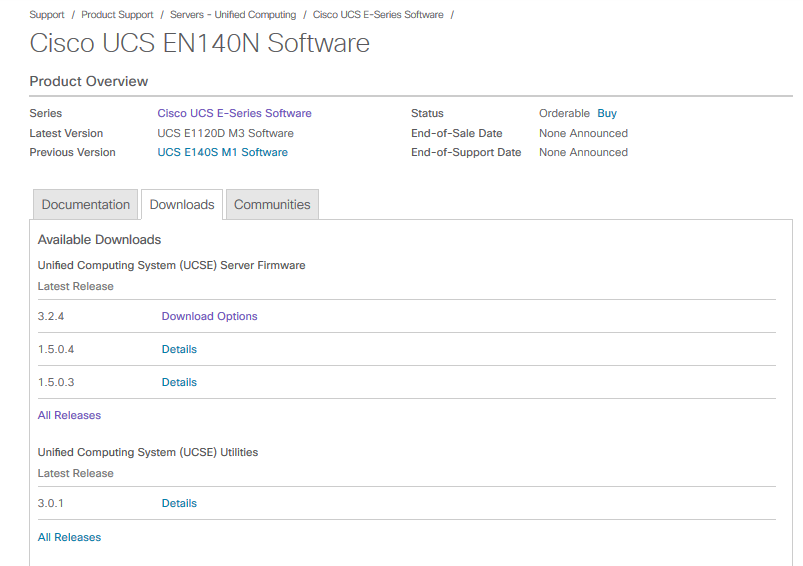 Cisco UCS EN140N Software