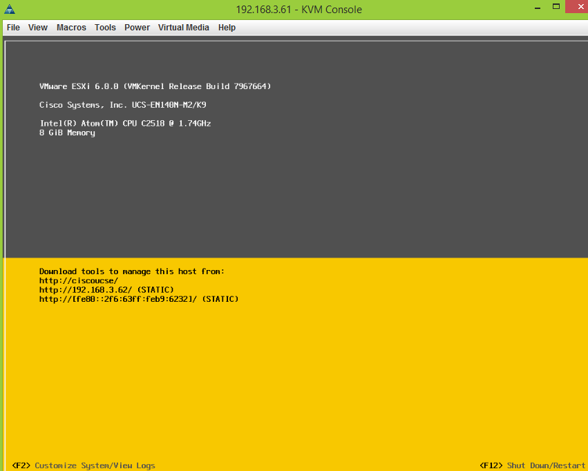 WMWare ESXI Management Network