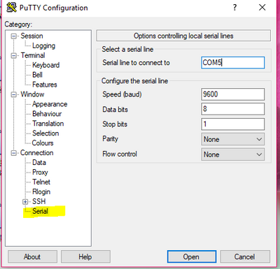Configuración de PUTTY