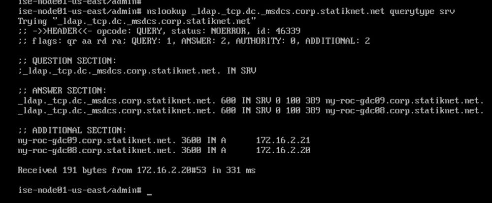 SRV query from node