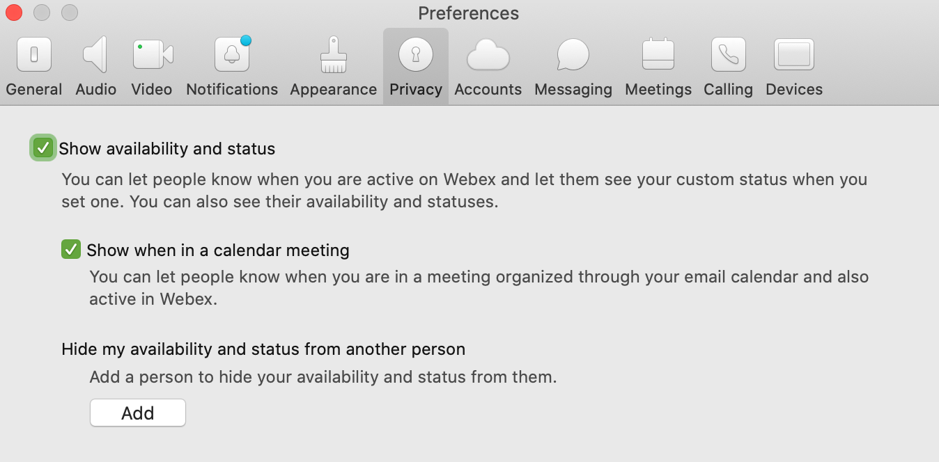 Webex App show when in a calendar meeting Greyed Out Cisco Community