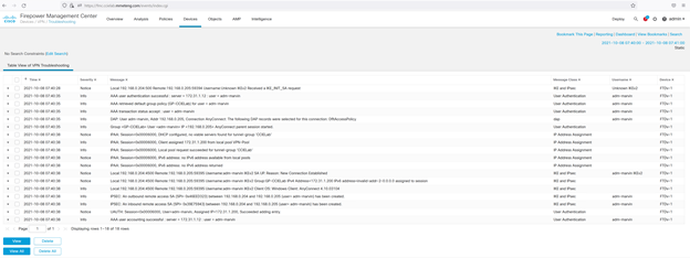 VPN Troubleshooting Log Messages