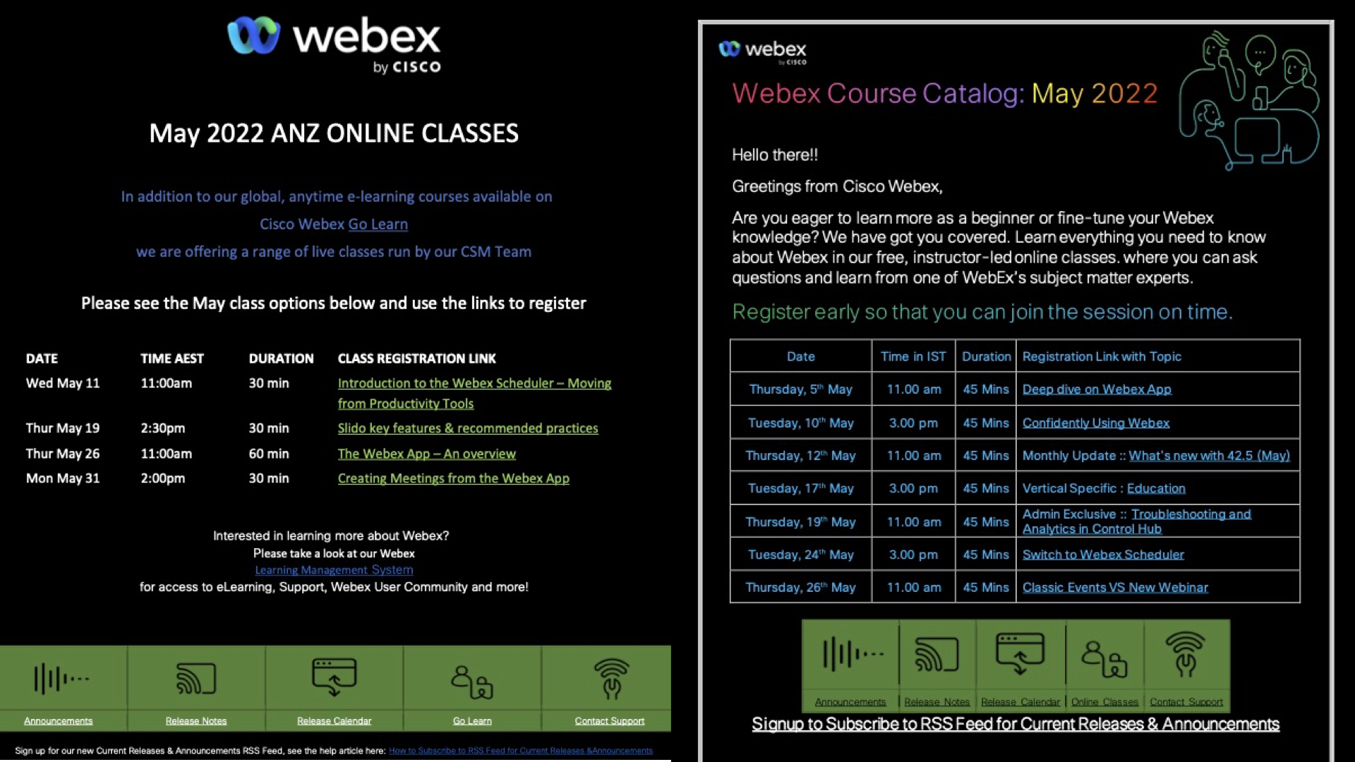 APJC Webex Online Classes: May 2022 - Cisco Community