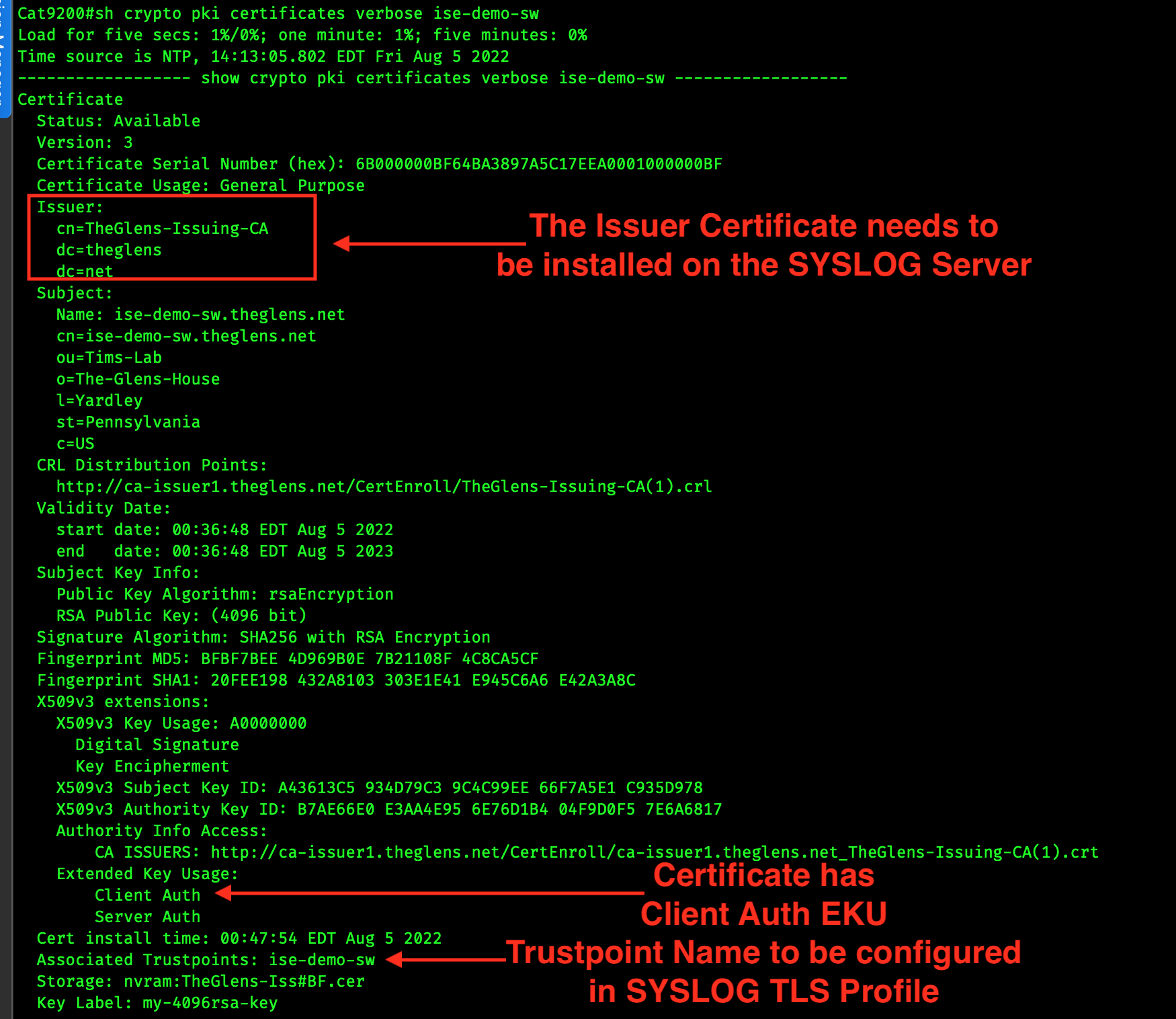 Configuring SYSLOG TLS on Catalyst 9000 - Cisco Community