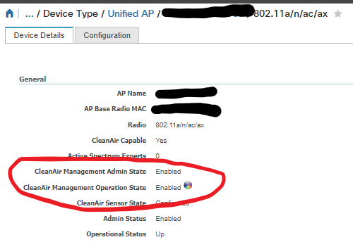 9120 AP 5 Ghz interface on a 5520 WLC