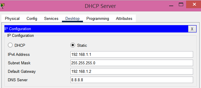 Configure Static IP Address to DHCP Server