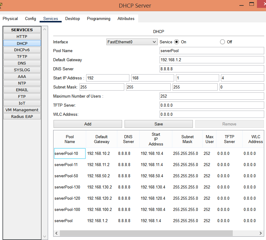 IP Helper-Address DHCP pool IP addresses for VLANs