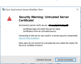 cisco anyconnect untrusted vpn server blocked - Cisco Community