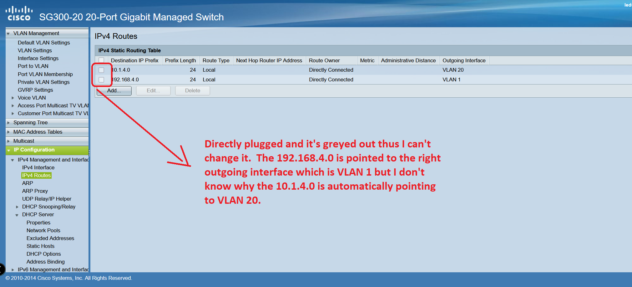 Solved SG30020 Can't route traffic to Cisco Community