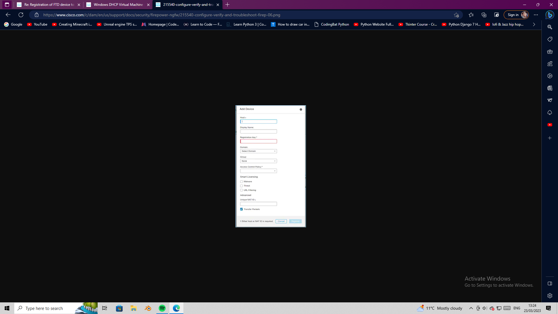 Registration of FTD device to FMC times out Cisco Community