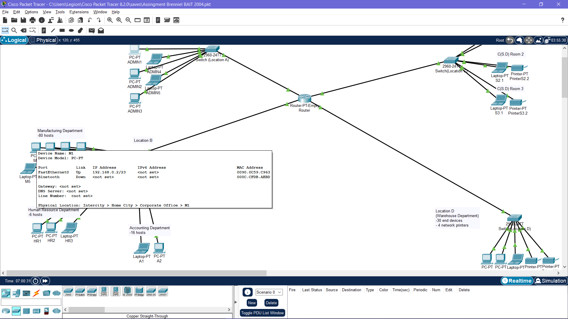 Solved: Cant ping host of location B from location D subnet host ...