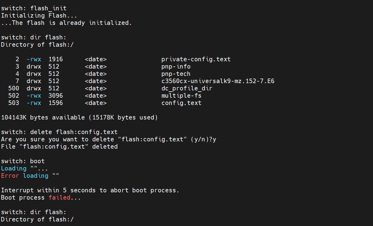 Solved: Cisco Catalyst 3560-CX Factory Reset? - Cisco Community