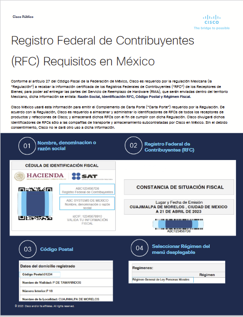 Registro Federal De Contribuyentes (RFC) Requirements In Mexico - Cisco ...