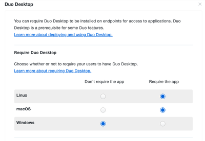 Duo Desktop settings