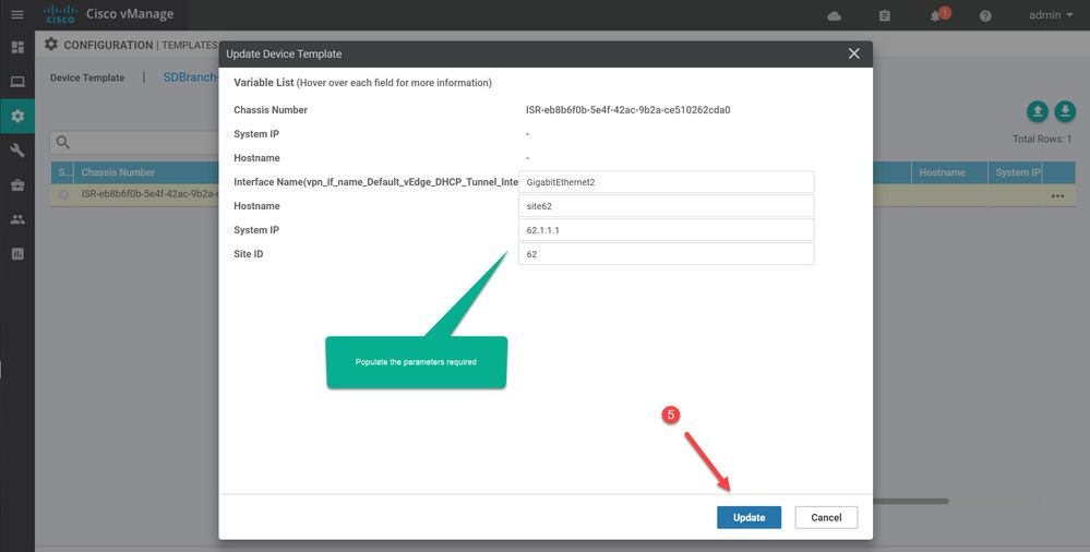 Confirm Attaching Device to Template is Successful