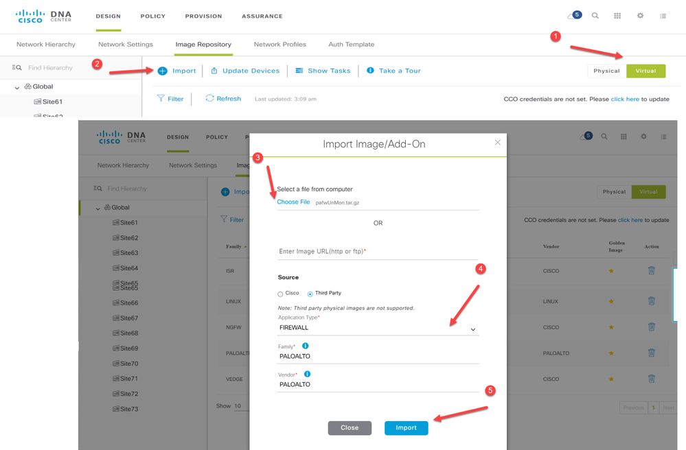 upload paloalto firewall package for NFVIS