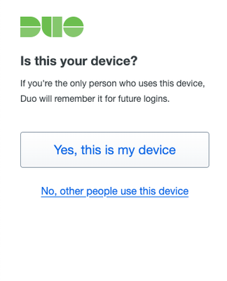 A prompt now asks "Is this your device?"